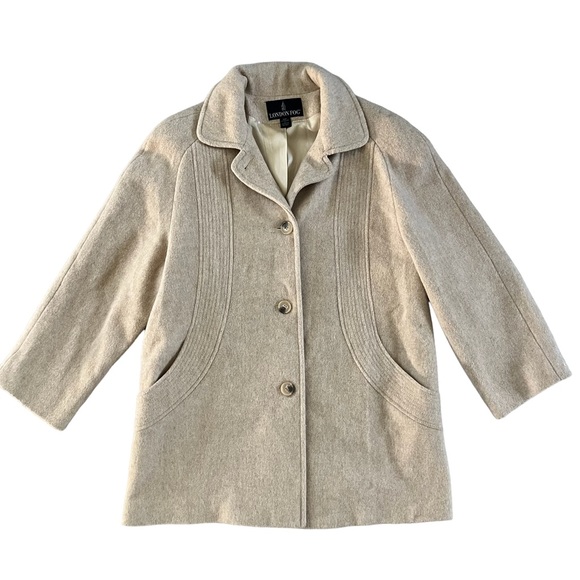 London Fog Women’s Oversized Coat Beige Size 10P - Picture 4 of 16